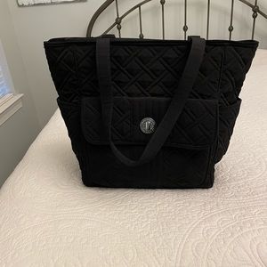 Vera Bradley Microfiber Tote Bag. Black